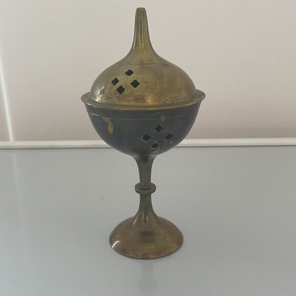 Brass Incense Burning for Cones or Sticks - Picture 2 of 8